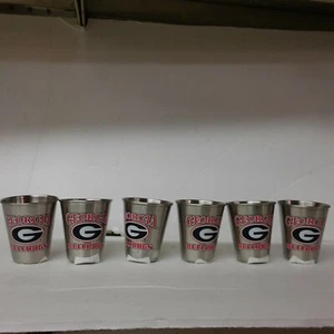 Lot of 6 Georgia Bulldogs Logo Shot Glass.................................5D - Picture 1 of 2