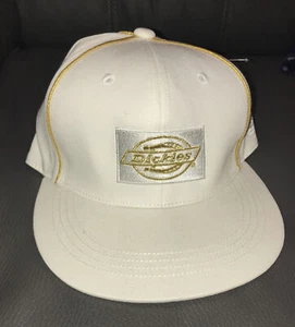 DICKIES BASEBALL FITTED HAT CAP WHITE W/GOLD DETAIL NEW LARGE VTG - Picture 1 of 12