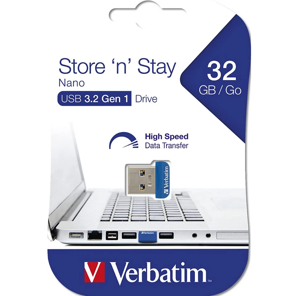 Clef usb 32go Verbatim cle usb 32 go Store N'Stay Nano slim mini USB 3.2 Gen 1 - Photo 1/4