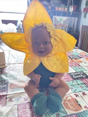 Anne Geddes Sunflower Baby Doll African American Rare Sitting  - Image 1 of 4
