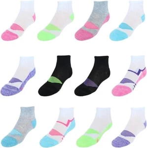 Hanes Girls' Cool Comfort Ankle, 12-Pair Pack Fashion Liner Socks - Picture 1 of 4