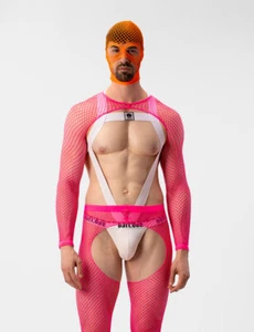 barcode Berlin - Fishnet Netzmaske SICILY neonorange Herren Maske 92250/526 gay - Bild 1 von 4