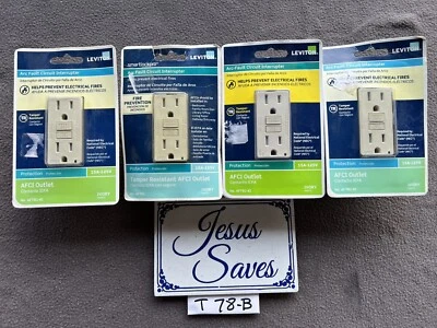 4- Leviton R01-AFTR1-KI Arc Fault Interrupt Outlet 15A Tamper Resistant  Ivory - Image 1 of 2