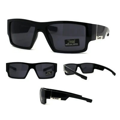 Todo Negro 90s Hombre Locs Grueso Temple Squared Rectangular Cholo Gafas de Sol - Imagen 1 de 4