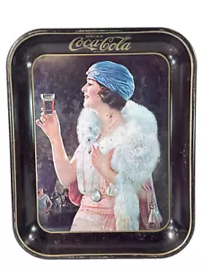 Vintage 1973 Coca Cola Metal Tray Flapper Party Girl Litho USA Drink Advertising - Picture 1 of 7
