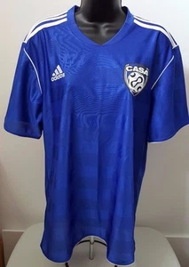 Camiseta deportiva de fútbol Adidas Clima Lite para hombre talla L grande azul blanco Casa - Imagen 1 de 4