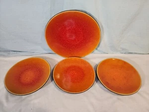JARS OF FRANCE Tourron Orange 3 Salad Plates/1 Dinner Plates, NICE! - Picture 1 of 14