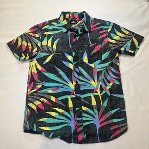 O'Niell Aloha Shirt Hawaiian Style Reverse Print Black & Multi-Color - Size S - Picture 1 of 5
