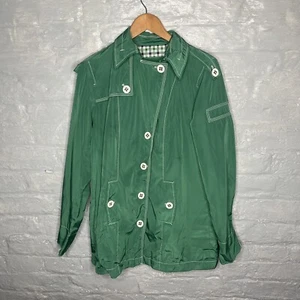 Chaqueta cortavientos Nautica verde ligera con botones mediana para mujer - Imagen 1 de 12