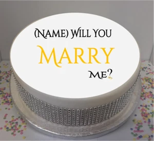 Personalisiert Will You Marry Me? 8" Glasur Blatt/Kuchen Topper - Bild 1 von 1