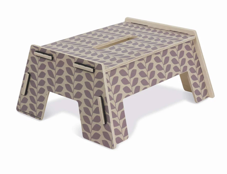 Werkhaus Fußbank Blätter Lila Tritthocker Holzhocker Fußablage - Bild 1 von 1