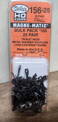 Kadee 156-25 Bulk Pack 25 Pairs Scale Metal Whisker Couplers Long Centerset HO - Image 1 of 3