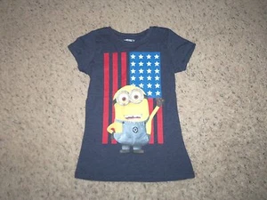 NEW 'DESPICABLE ME' DARK BLUE SHORT SLEEVE MINION FLAG T/SHIRT SIZE S - Picture 1 of 1