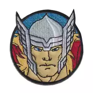 Disney Marvel Avengers Iron-On Patch: Round Thor Head w/Helmet New Free Ship - Picture 1 of 11