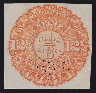 US REA1 1866 12 1/2c Beer Stamp VF-XF SCV $750 - Image 1 of 2