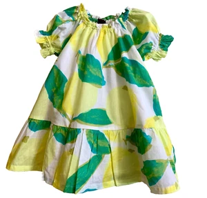 NWT Tea Collection Girls 2T Lemon Yellow Guava Puff Sleeve Dress and Bloomer - Picture 1 of 9