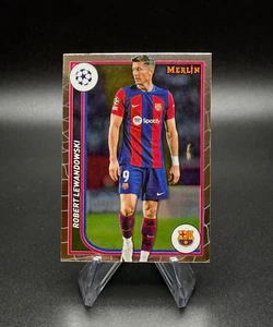 Robert Lewandowski 2023-24 Topps Merlin UEFA Club Competitions #34 FC Barcelona - Picture 1 of 2