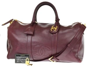 CHANEL Coco Mark 2WAY Boston Bag Shoulder Bag Handbag Caviar Skin  - Picture 1 of 7