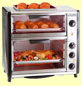 42 LITER EDELSTAHL DOPPEL-BACKOFEN Lollox mit BBQ UND DREHSPIESS PIZZAOFEN - Bild 1 von 10