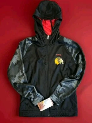 Reebok Youth Chicago Blackhawks Face Off Hoodie Full Zip Jacket! Size M - Image 1 of 3