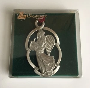 LONGABERGER PEWTER ANGEL ORNAMENT ANGEL OF JOY Christmas Collectible Brand NEW! - Picture 1 of 5