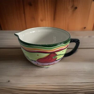 Hausenware Hand Painted Mary Jane Mitchell Red Peppers Ceramic LG Mixing Bowl - Picture 1 of 10
