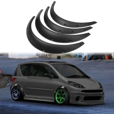 Arcos de roda de extensão de alargadores flexíveis pretos 4,5" para Nissan Leaf 2011-23 - Imagem 1 de 4
