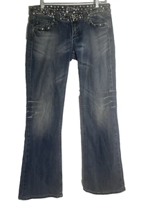 Pantalones de mezclilla Miss Me Anchorage JP42888 lavado medio tachonado corte bota para mujer talla 28 - Imagen 1 de 10