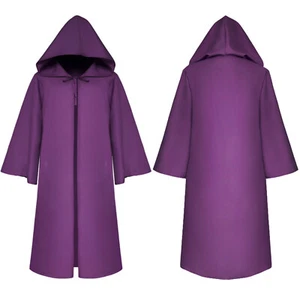 Kids Unisex Cape Halloween Robe Long Sleeve Hooded Cloak Medieval Outerwear - Picture 1 of 72