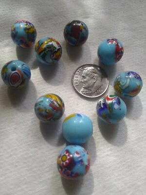 Beads, Vintage Japanese Glass Millifiori Mosaic 12 cane Beads. Very Rare - Image 1 of 2