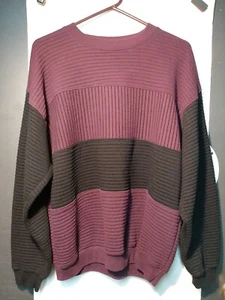 Vtg 80’s 90’s A.O.K La Strada Color Block Striped Crewneck Sweatshirt Mens Large - Picture 1 of 3