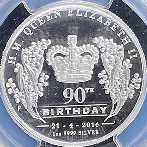 AUSTRALIA. 2016, Dollar, Silver - PCGS PR68 - Queen's 90th Birthday 🎂, RARE - Picture 1 of 8