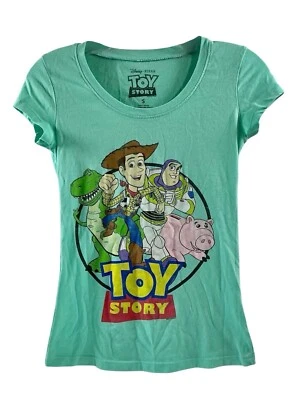 Camiseta de mujer Disney TOY STORY manga corta Woody & Friends talla pequeña verde azulado Foto 1 de 4