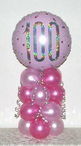 100th BIRTHDAY - AGE 90 - FOIL BALLOON DISPLAY -TABLE CENTREPIECE - DECORATION - Picture 1 of 13