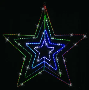 4in1 LED STAR Red Green Blue White Flashing Outdoor Christmas Light Display 76cm - Picture 1 of 4