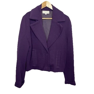Chaqueta Blazer Escada Sport Mezcla Lana Recortada Talla 40/Mediana Púrpura Frente a Presión Foto 1 de 4