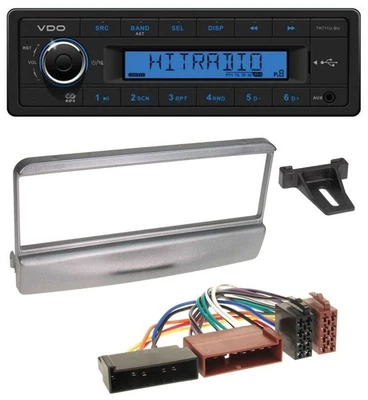 VDO AUX 1DIN MP3 USB Autoradio für Ford Cougar Fiesta Escort Focus 95-04 silber - Bild 1 von 4
