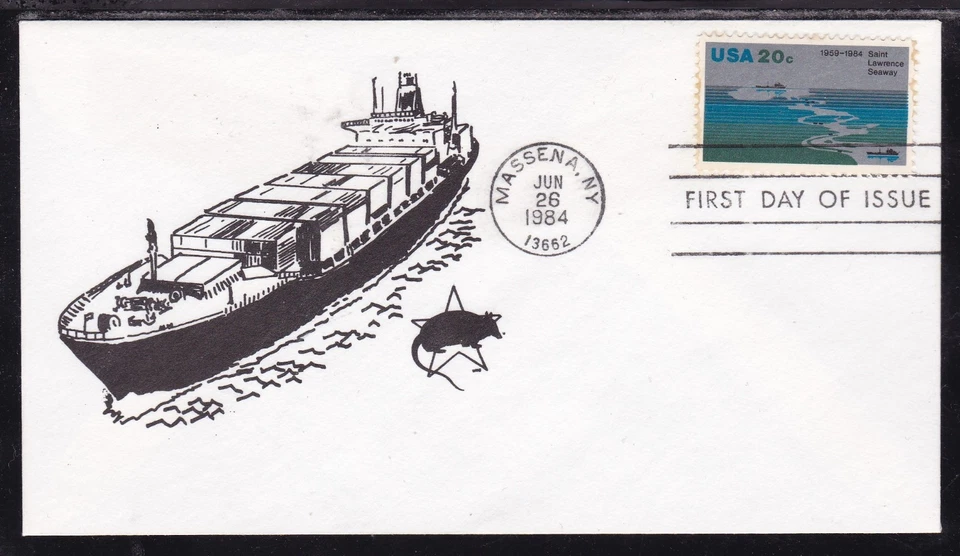 SCOTT 2091 ST LAWRENCE SEAWAY HAND PAINTED FIRST DAY COVER FDC ARMADILLO - Image 1 of 1