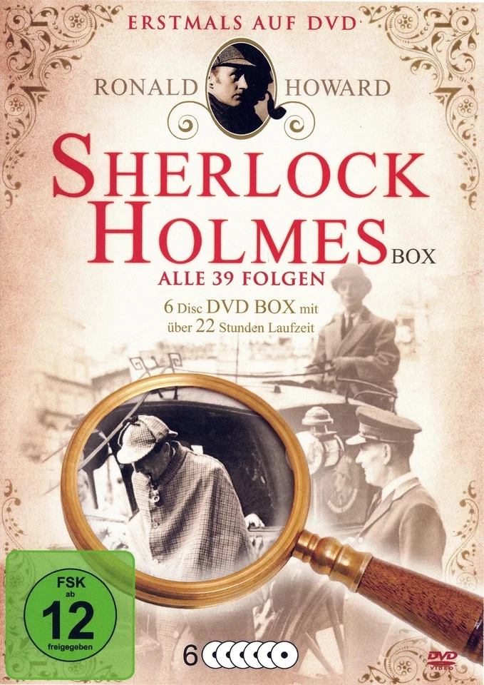 Ronald Howard SHERLOCK HOLMES alle 39 Folgen GESAMTBOX TV Serie 6 DVD NEU - Bild 1 von 1