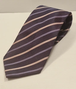 Essential Neck Wear Striped Purple Polyester Necktie – Men’s Business Formal - Picture 1 of 5