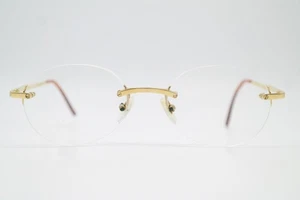Occhiali vintage Cartier PARIS TITANIUM oro senza bordi montatura eyeglasses - Foto 1 di 6
