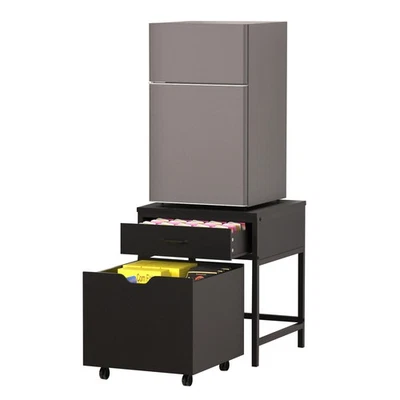 Mini Fridge Stand with Storage Sturdy 21.7" L x 21.9" W Metal Frame Mini Fridge - Image 1 of 4