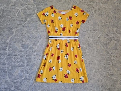 Vestido Floral Otoño Azul Marino Antiguo Niñas Talla 10/12 Foto 1 de 4