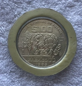 Mexiko 100 Pesos WM 1985 Mexiko 1986 .720 Münze Silber, Mundial - Bild 1 von 2