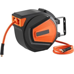 Retractable Air Hose Reel 3/8 IN x 50 FT Hybrid Enclosed Air Hose 300 PSI New @ - Picture 1 of 11