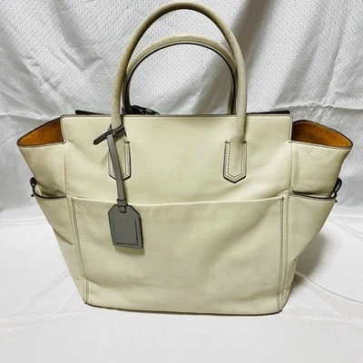 Reed Krakoff Дамская сумка сумка с короткими ручками сумочка w/мешок кожи в белом б/у хорошем состоянии - Изображение 1 из 4