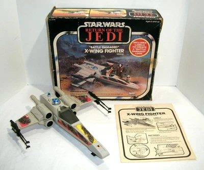 Caja de instrucciones completas vintage ROTJ Battle Damaged X-Wing Fighter 1983 ¡Funciona! Foto 1 de 4