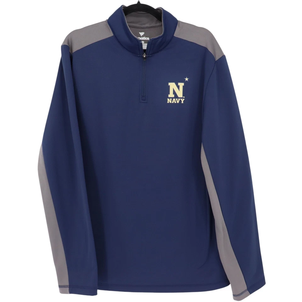 Navy Midshipmen Football Fanatics Mens Size Large Navy Blue Pullover Long Sleeve - Image 1 of 4