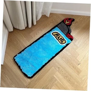 Leichter getufteter Teppich Kunstteppich für Schlafzimmer Wohnzimmer Retro Regenbogen Flauschig Anti - Bild 1 von 8