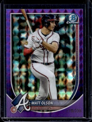 Refractor geométrico púrpura Bowman Chrome Matt Olson 2025 #170/250 Braves Foto 1 de 2